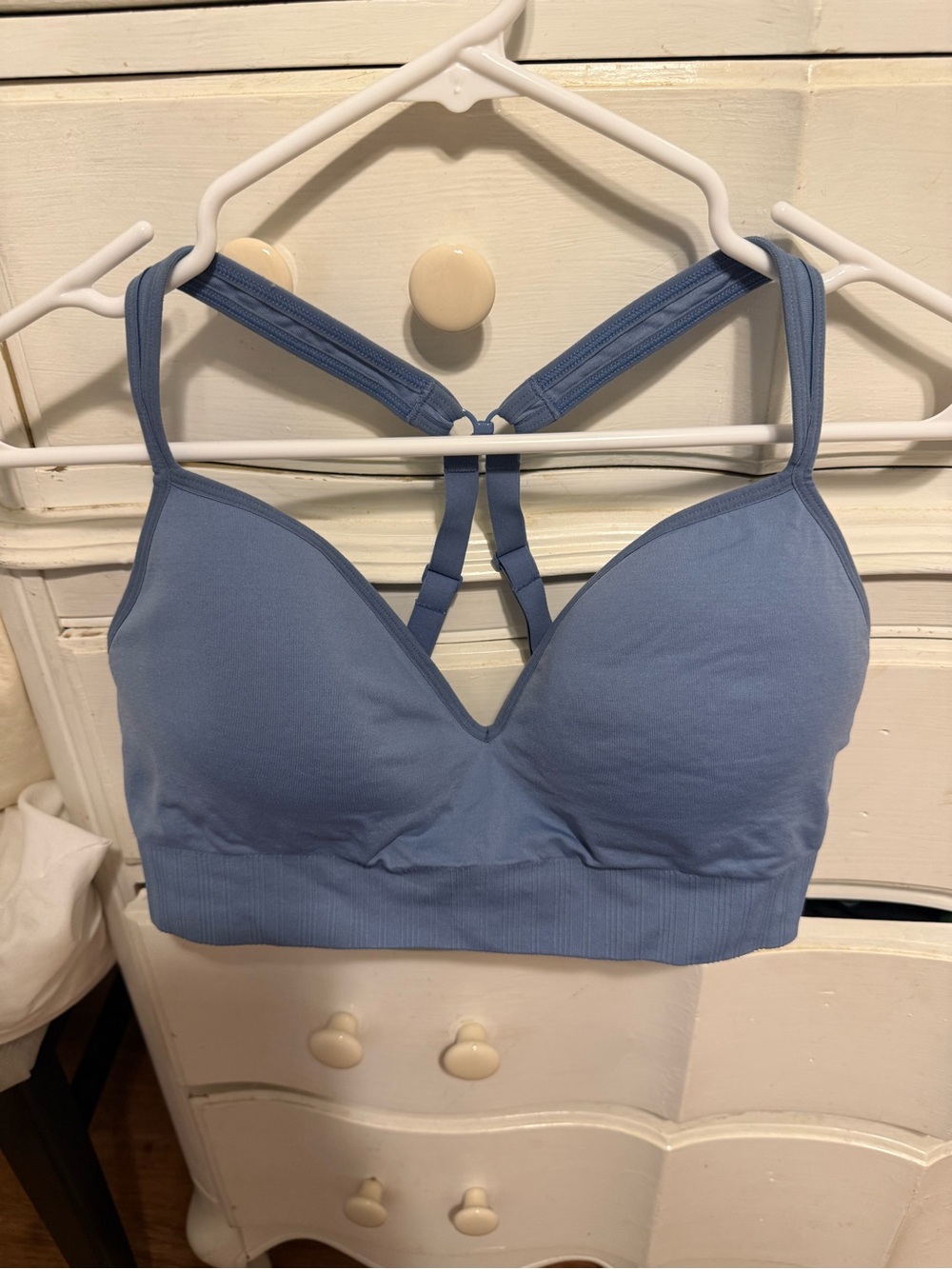 Athleta Dusty Blue Padded Strappy Sports Bralette
